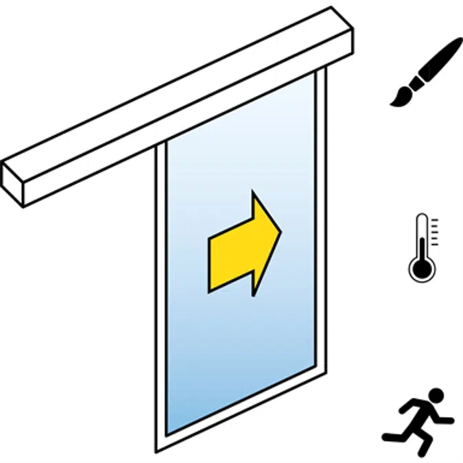 Automatische schuifdeur (Energie-Efficiency) - Single - No zijpanelen - Aan de muur - SL / PST