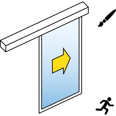 Зображення для Automatic Sliding Door (Standard) - Single - No side panels - On wall SL/PSXP