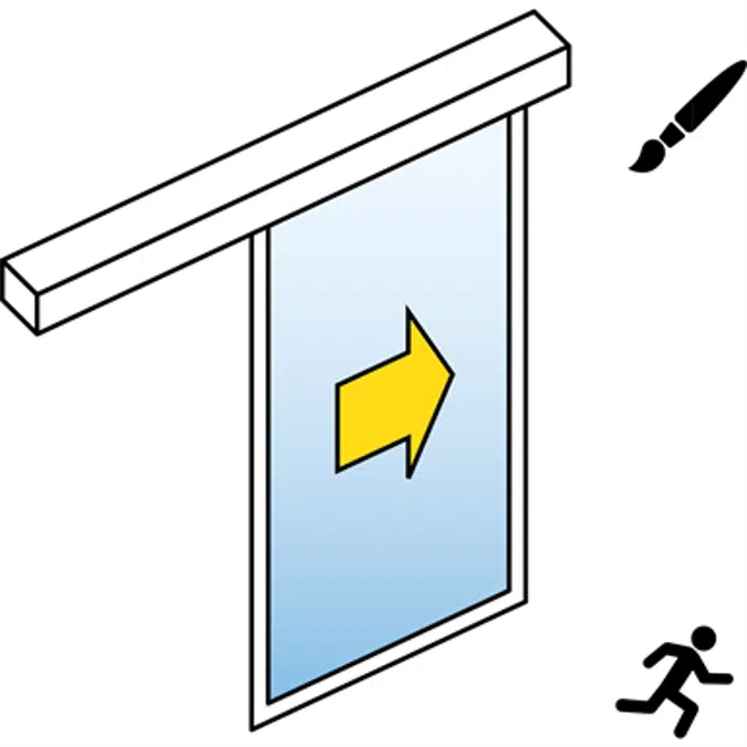 Automáticas porta de correr (Standard) - única - Sem os painéis laterais - Na parede SL / PSXP