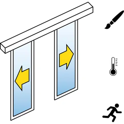 Image for Automatic Sliding Door  (Energy-Efficiency) - Bi-parting - No side panels - On wall - SL/PST