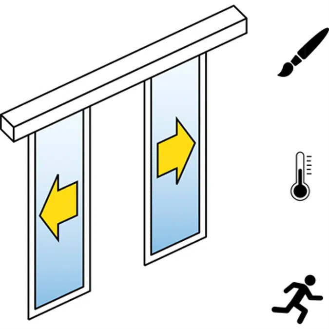 Porte coulissante automatique (Standard) - 2 vantaux - sans parties fixes - SL/PST