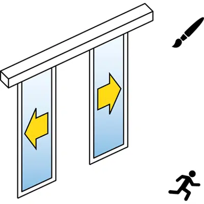 Зображення для Automatic Sliding Door (slim frame) - Bi-parting - No side panels - On wall - SL/PSA