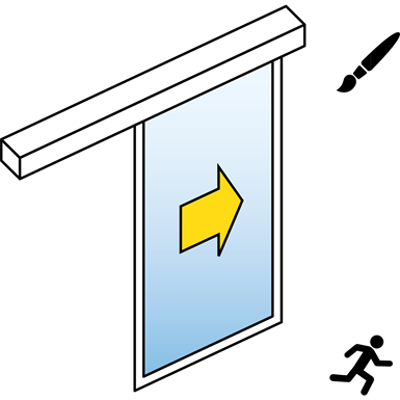 Image for Automatic Sliding Door (slim frame) - Single - No side panels -On wall - SL/PSA