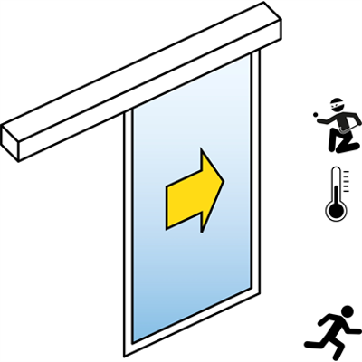 Image for Automatic Sliding Door  (Energy-Efficiency RC2/RC3) - Single - No side panels - On wall - SL/PST-RC