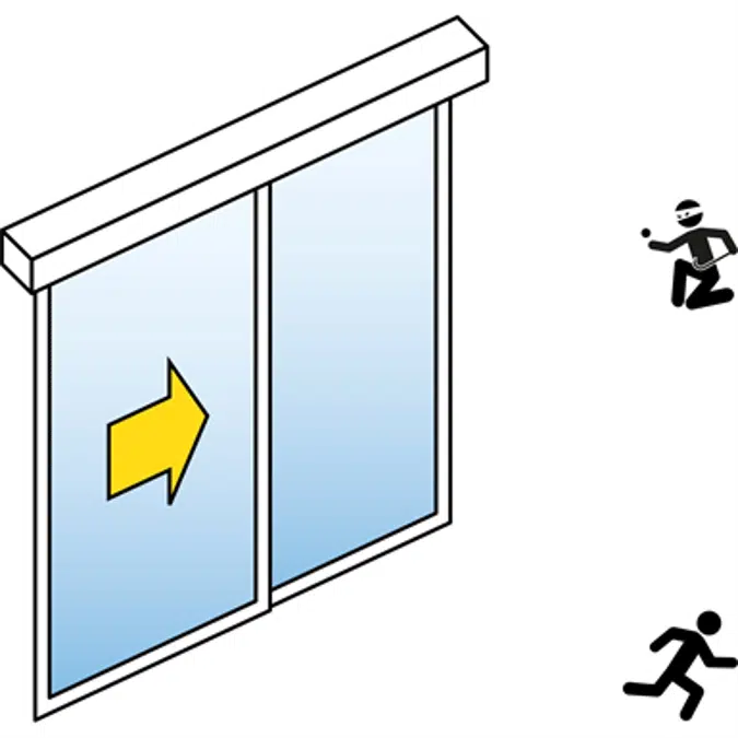 Automatische Schiebetür (Einbruchhemmend RC2/RC3) - 1-flüglig - mit Seitenteil - Sturzmontage - SL/PSXP-RC