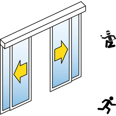 afbeelding voor Automatische schuifdeur (inbraakwerende RC2 / RC3) - Dubbele schuifdeuren - met zijpanelen - In wall - SL / PSXP-RC