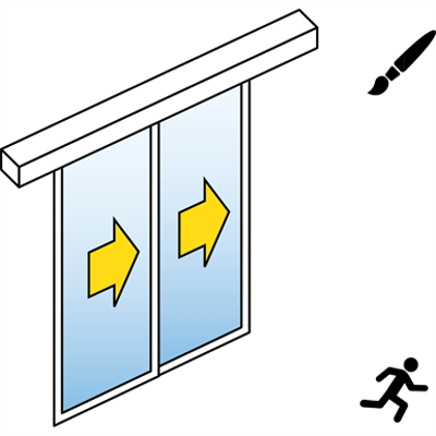 Image for Automatic Sliding Door (slim frame) - Two Leaf Telescopic - No side panels - On wall - SL/PSA