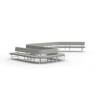 TRAIN S01 Sectional and bench sofa, 90° out图像