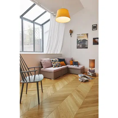 Wood floor French oak Classic Satin, Chevron 이미지