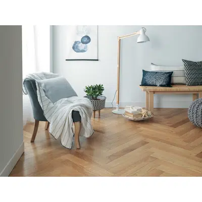 Wood floor French oak Classic/Authentic Satin, Herringbone için görüntü