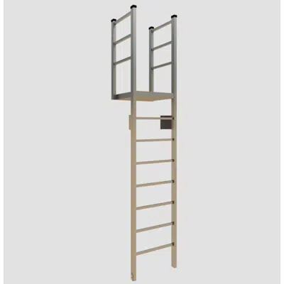 Image for 503A Tubular Rail Low Parapet Access Ladder with Platform and No Return