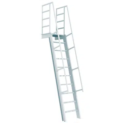 รูปภาพสำหรับ 521A Aluminum Ships Ladder with Platform - with 60° Angle