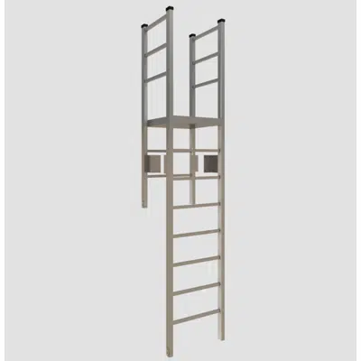 Image for 503 Tubular Rail High Parapet Access Ladder with Platform and Return
