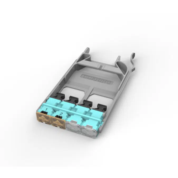EDGE8® Adapter Panels, MTP®, 32F, RPS, 4 Port Panel with 4 Aqua Adapters