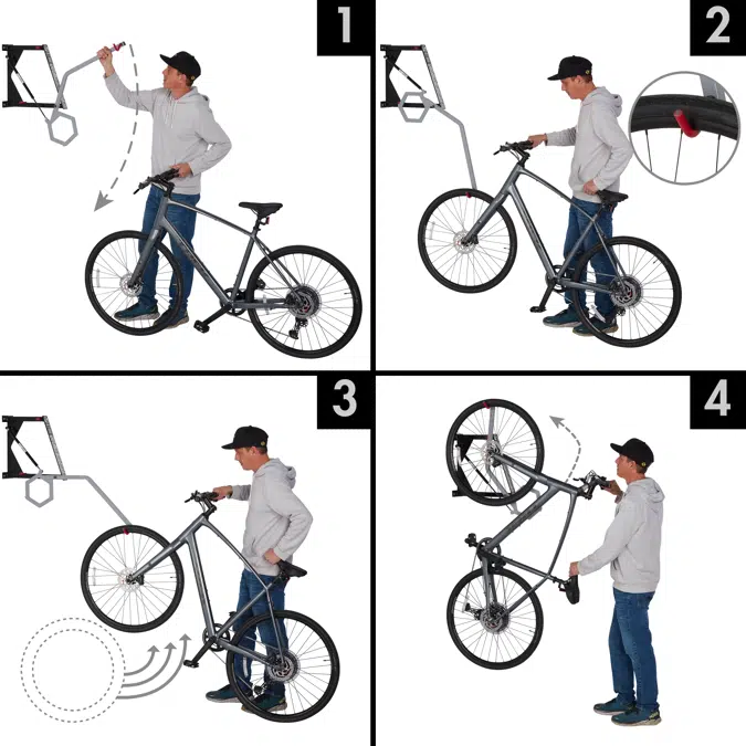Tip-Up Bike Rack - Space-Saving & Lift-Assist Bike Rack