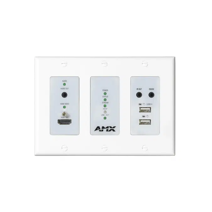 NMX-DEC-N2625D-WP 4K60 MWC/Dante AV-A Decoder Wallplate (US & UK/EU) 