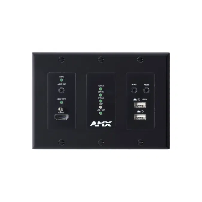 NMX-DEC-N2625D-WP 4K60 MWC/Dante AV-A Decoder Wallplate (US & UK/EU) 