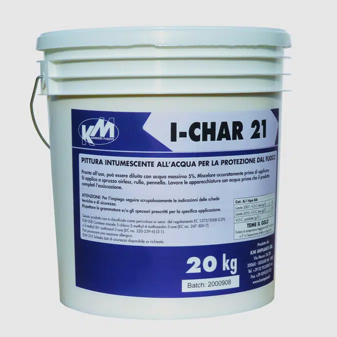 KM I-CHAR 21 WATER-BASED INTUMESCENT PAINT  FOR THE FIRE PROTECTION OF THE  STEEL AND CONCRETE STRUCTURES 