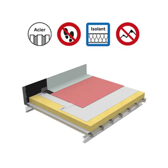 Systems for non-accessible insulated roof self-protected plain Parasteel - hygh hygrometry