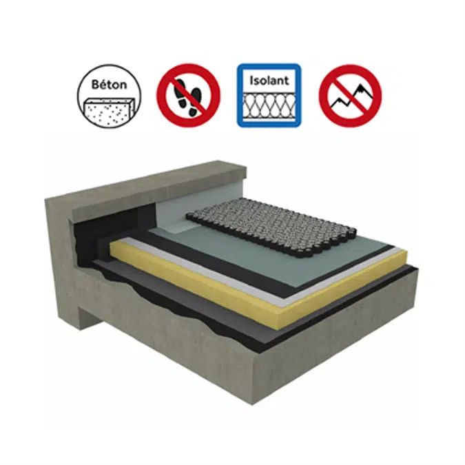 Systems for non-accessible insulated roof with heavy protection on concrete deck