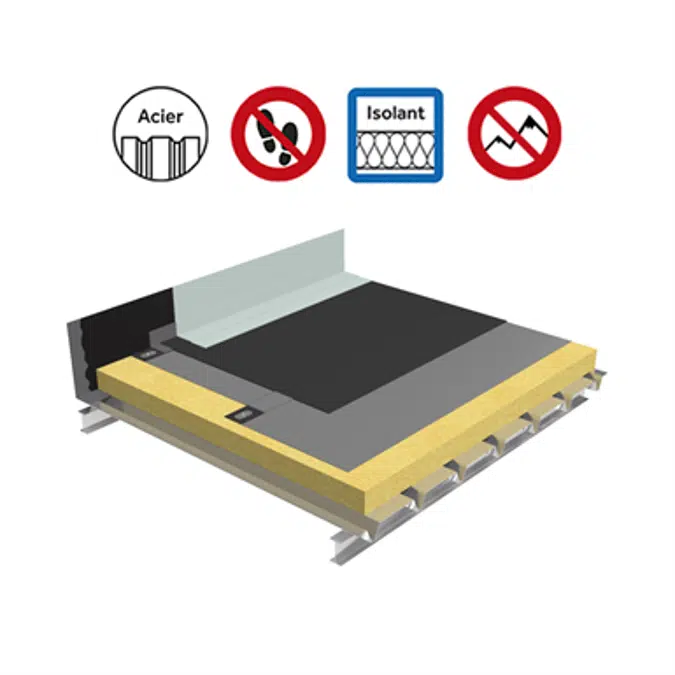 Systems for non-accessible insulated roof self-protected plain steel