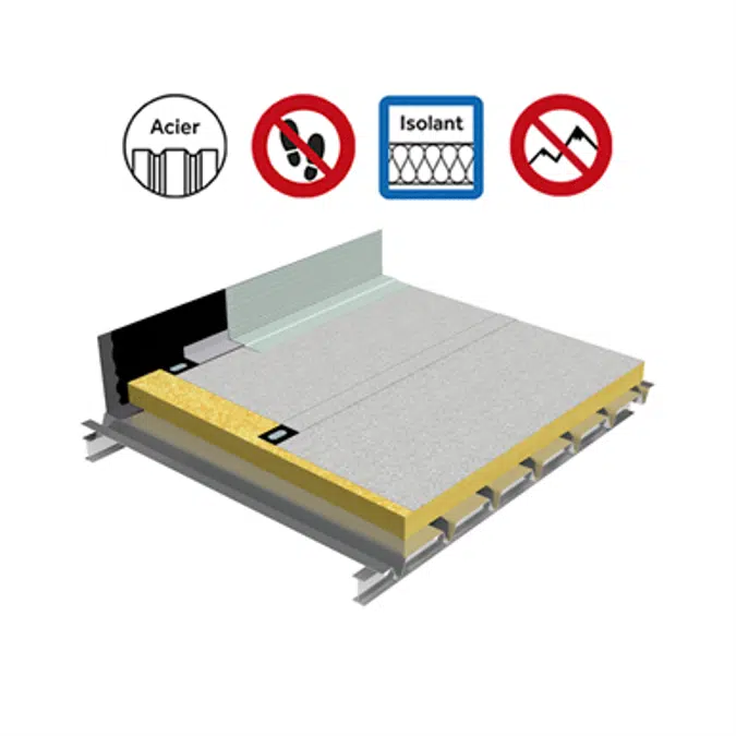 Systems for non-accessible insulated roof self-protected plain steel