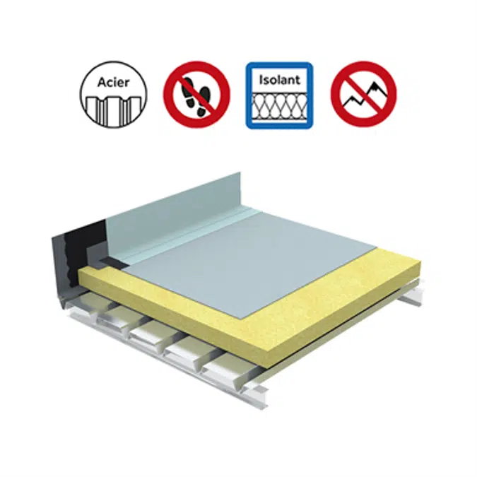 Systems for non-accessible insulated roof self-protected plain steel