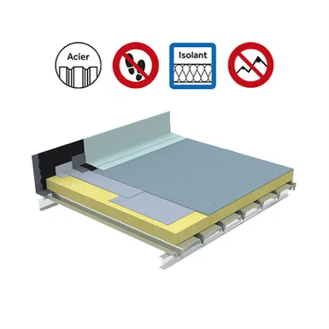 Systems for non-accessible insulated roof self-protected plain steel