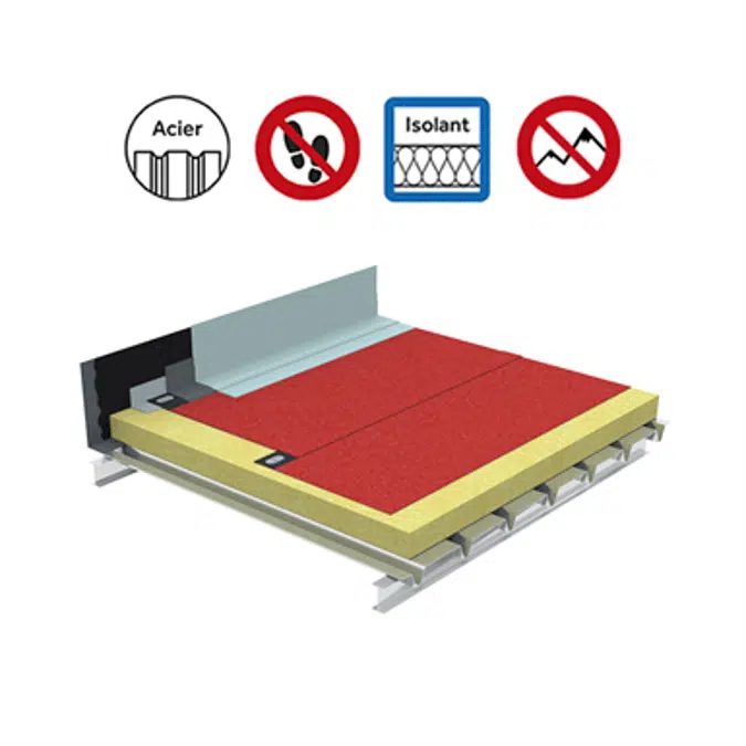 Systems for non-accessible insulated roof self-protected plain steel