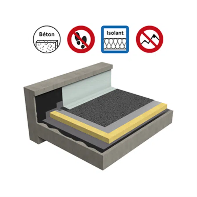 Systems for non-accessible insulated roof self-protected concrete