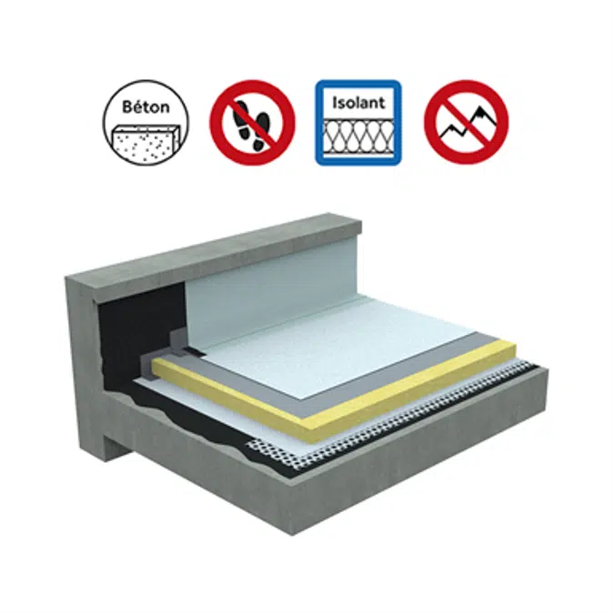 Systems for non-accessible insulated roof self-protected concrete