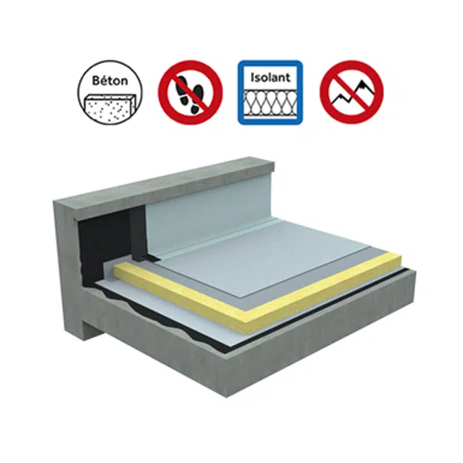 Systems for non-accessible insulated roof self-protected concrete