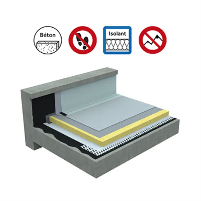 Systems for non-accessible insulated roof self-protected concrete