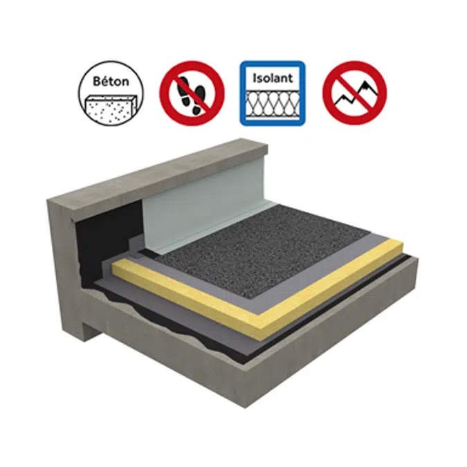 Systems for non-accessible insulated roof self-protected concrete