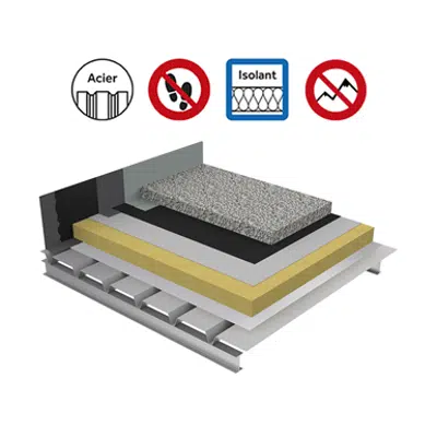 รูปภาพสำหรับ Systems for non-accessible insulated roof with heavy protection on plain steel deck - buildings with high hygrometry