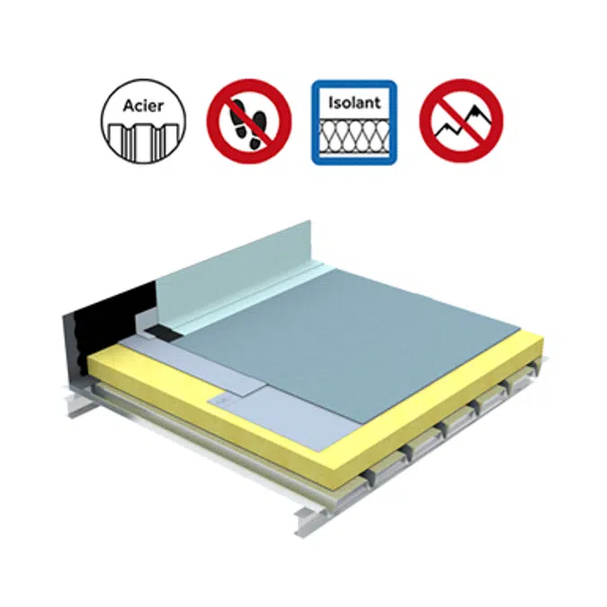 Systems for non-accessible insulated roof self-protected plain Parasteel