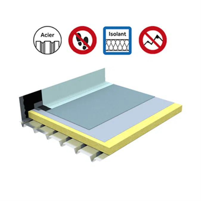 Systems for non-accessible insulated roof self-protected plain Parasteel