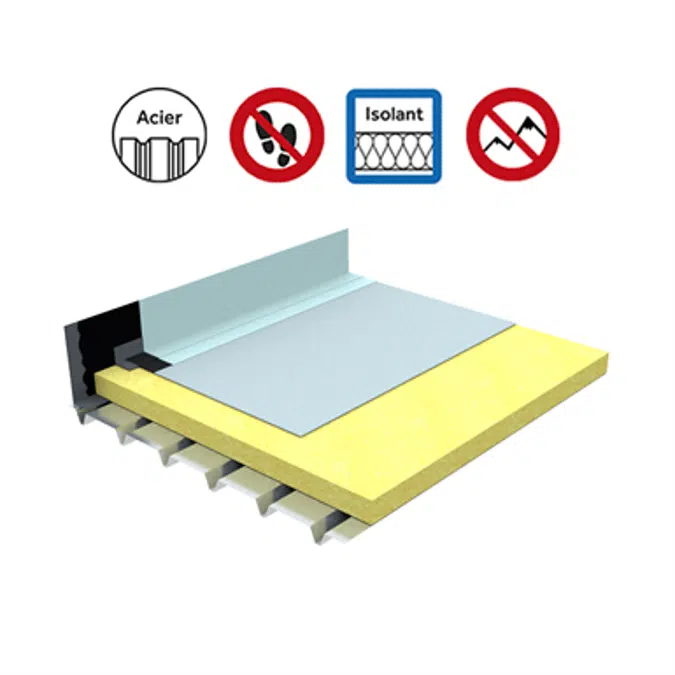 Systems for non-accessible insulated roof self-protected plain Parasteel