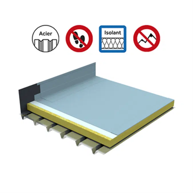 Systems for non-accessible insulated roof self-protected plain Parasteel