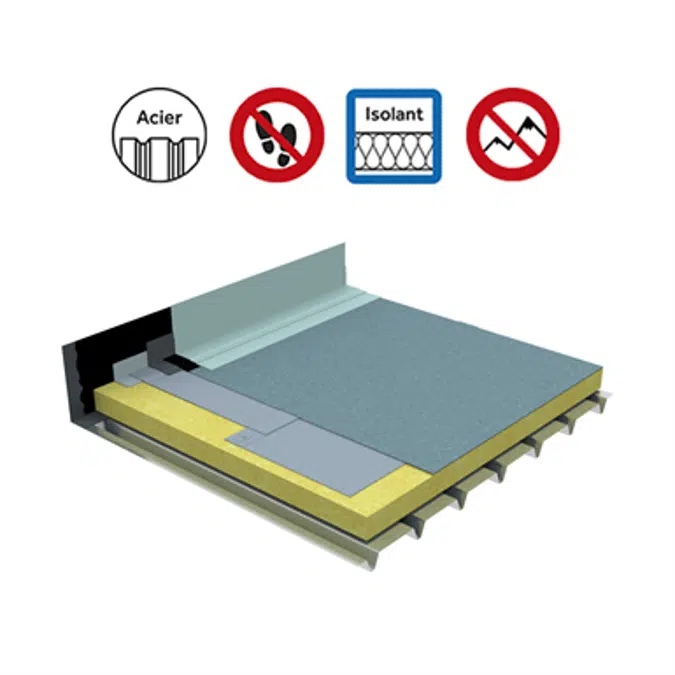 Systems for non-accessible insulated roof self-protected plain Parasteel