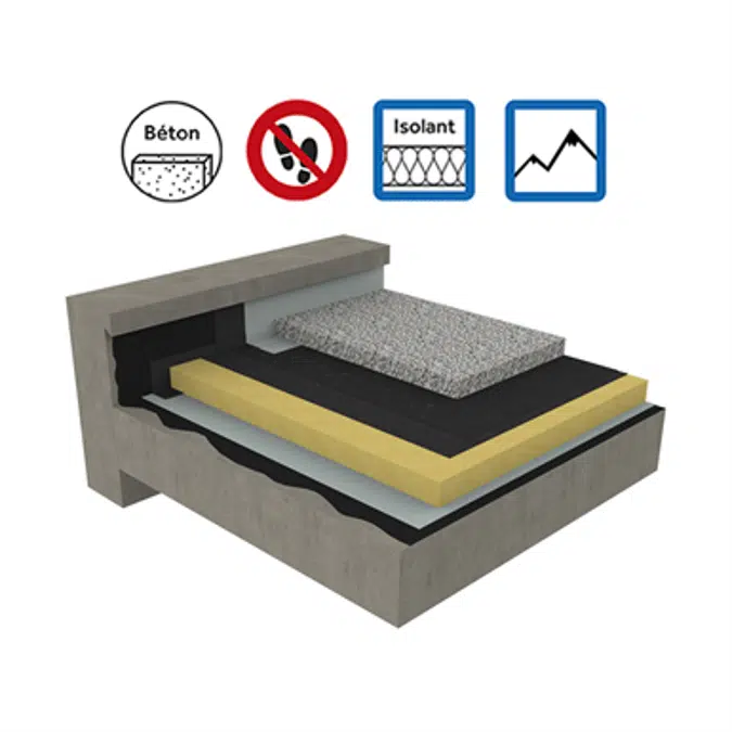 Systems for non-accessible insulated roof with heavy protection on concrete deck - mountain climate