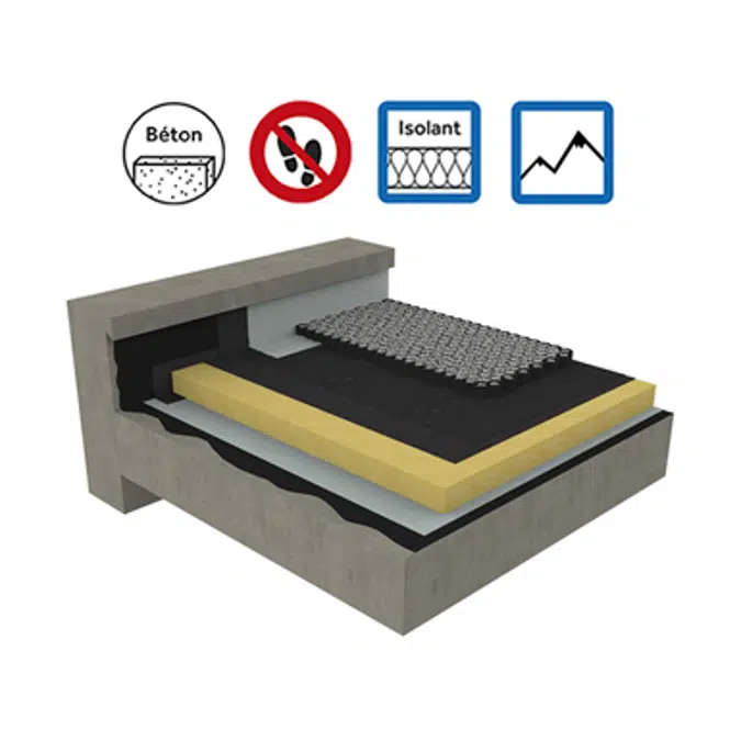 Systems for non-accessible insulated roof with heavy protection on concrete deck - mountain climate