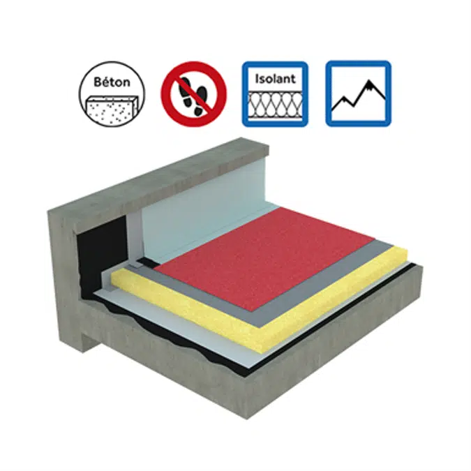 Systems for non-accessible insulated roof self-protected concrete - mountain climate