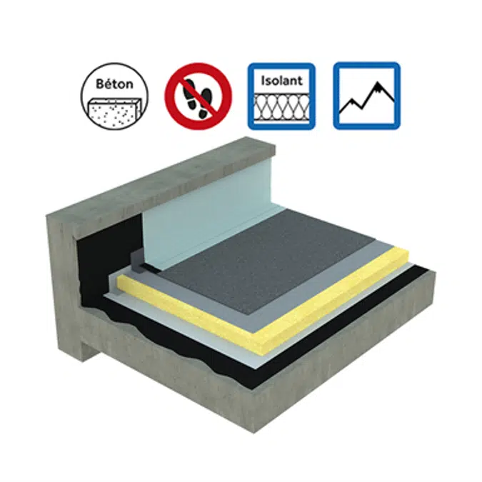 Systèmes pour toitures inaccessibles autoprotégées avec isolation sur support béton en climat de montagne