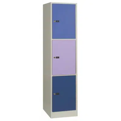 Image pour 3-Compartment Locker Flat Steel Door W:400 D:500 H:1700