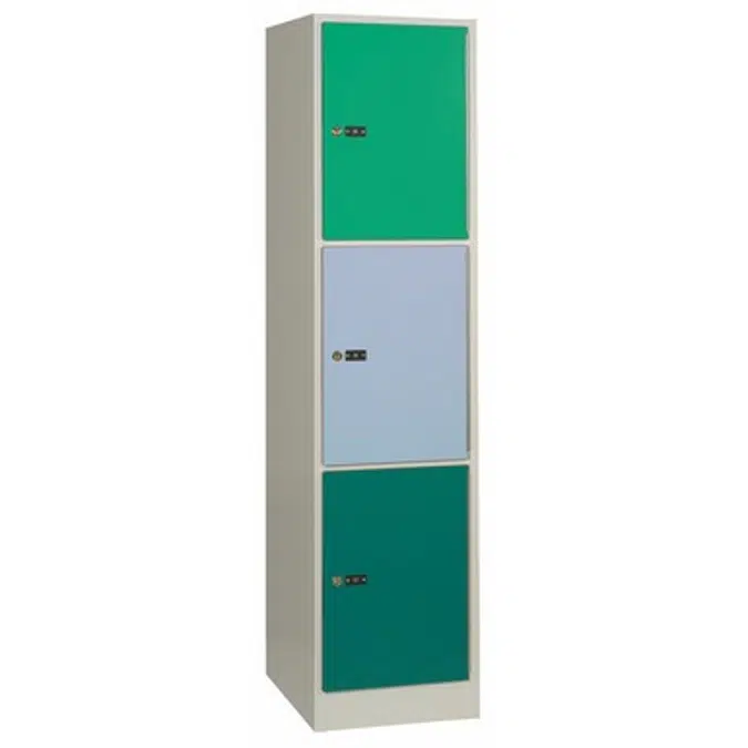 3-Compartment Locker Flat Steel Door W:400 D:500 H:1700