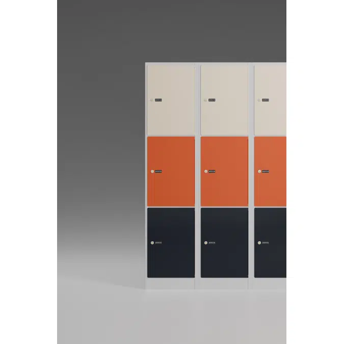 3-Tier Locker, Steel Door W:300 D:500 H:1700