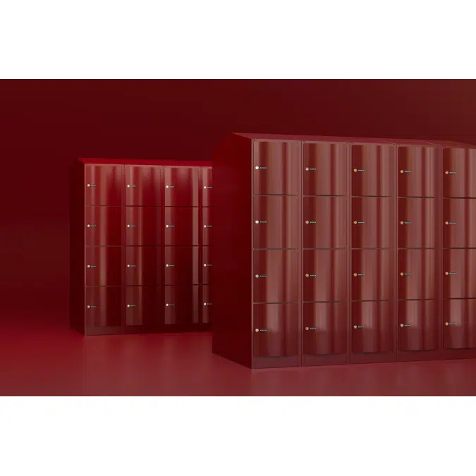 4-Tier Locker, Convex Steel Door W:400 D:500 H:1700