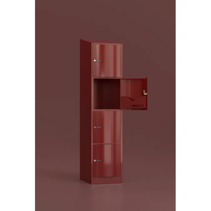 4-Tier Locker, Convex Steel Door W:300 D:500 H:1700