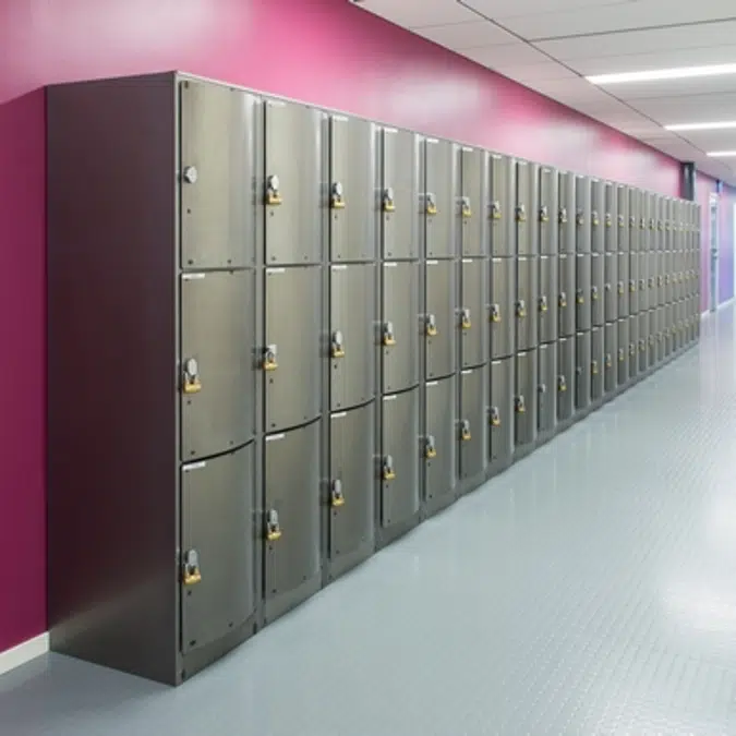3-Compartment Locker Arched Steel Door W:300 D:500 H:1700